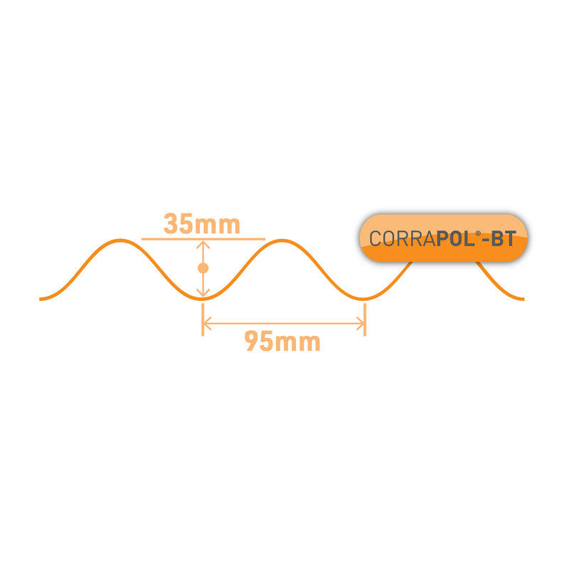 CLEAR AMBER | Corrapol-BT Corrugated Bitumen Sheet (930 X 2000mm)