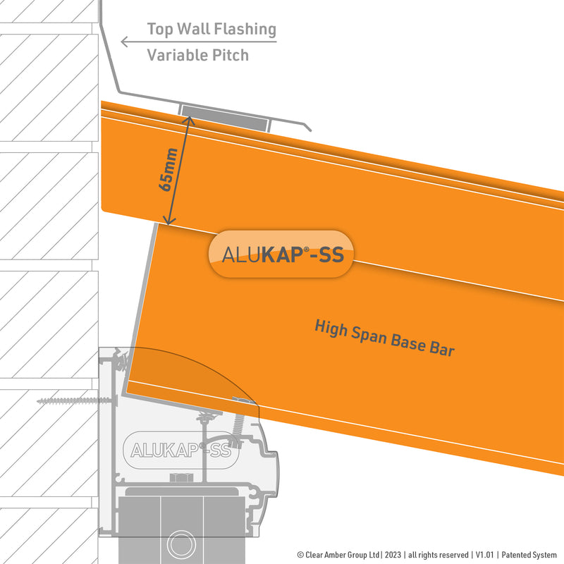 CLEAR AMBER |Alukap-SS High Span Gable Bar (2-6m)