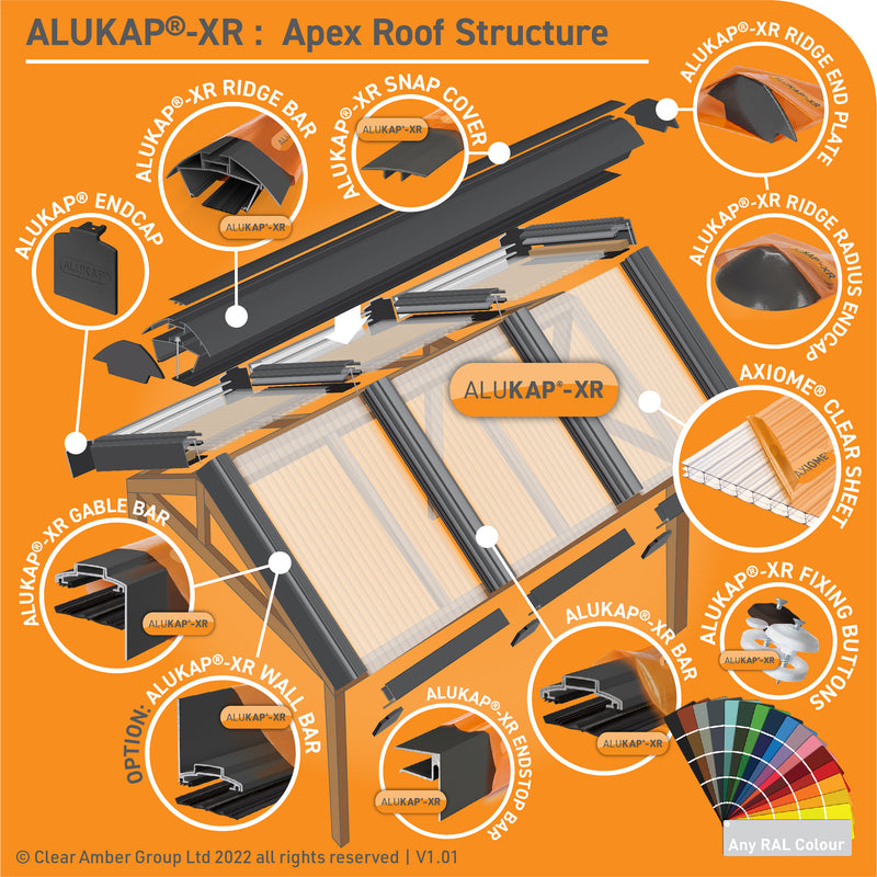 CLEAR AMBER | Alukap-XR 60mm Bar | 45mm Cap