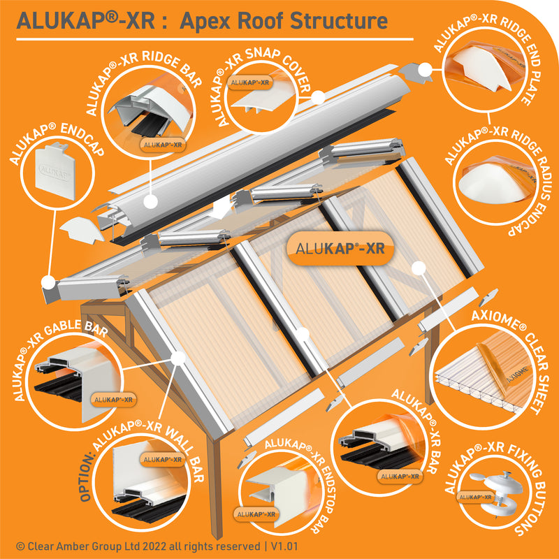 CLEAR AMBER | Alukap-XR Ridge Gable End Plate