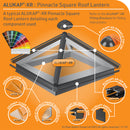 CLEAR AMBER | Alukap-XR Roof Lantern Pinnacle Top Cap