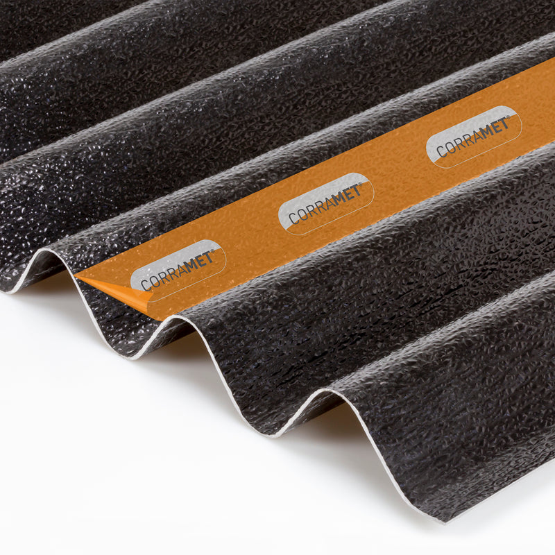 CLEAR AMBER | Corramet Corrugated Roof Sheet (Black)