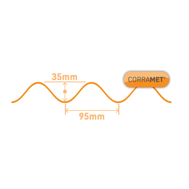CLEAR AMBER | Corramet Corrugated Roof Sheet (Black)